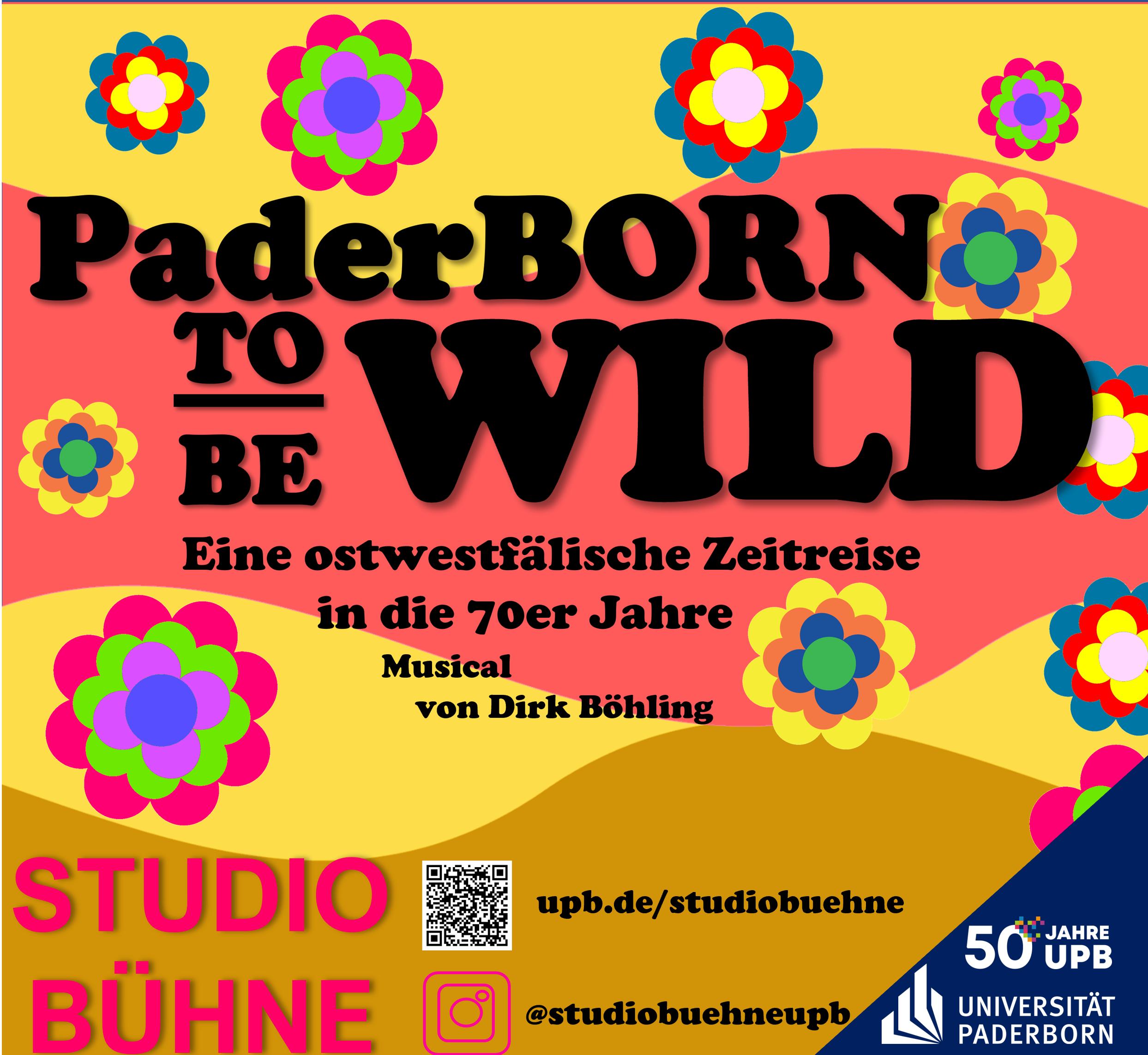 Plakat des Musicals "PaderBORN TO BE WILD", Quelle: Studiobühne